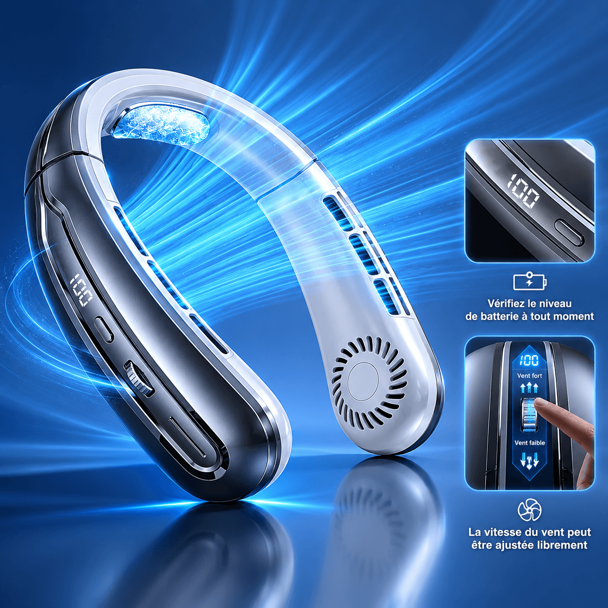 Ventilateur de cou portable